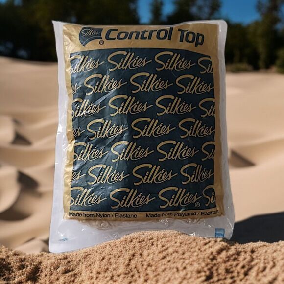 Silkies Control Top Pantyhose Large White Vintage Made In USA Stockings Tights‎ - Picture 12 of 15